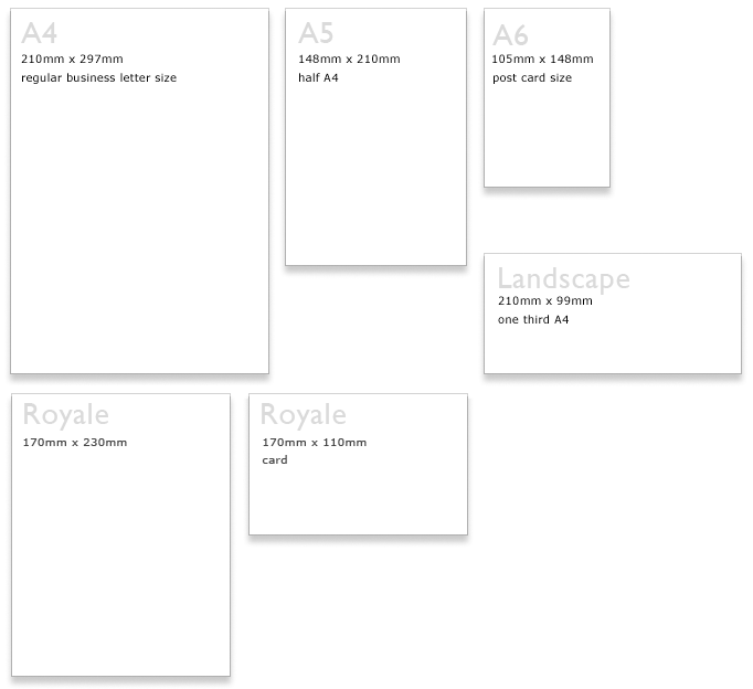 envelope sizes